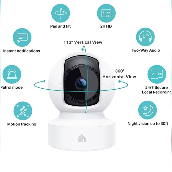 Kasa 2K QHD Security Camera Pan/Tilt, Starlight Sensor for Color Night V… - Picture 2 of 13